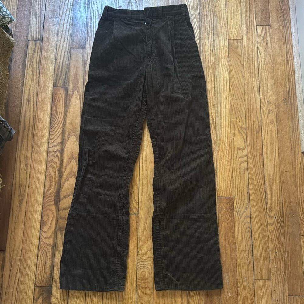 Af agger corduroy brown straight leg pants 25